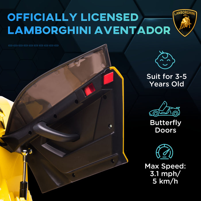 Lamborghini Official 12V Electric Ride-on Toy Car - Butterfly Doors, Music, Horn, Parental Remote Control, Suspension System - Perfect for Kids' Outdoor Adventures