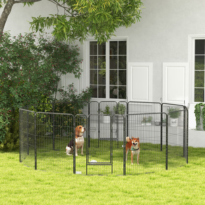 Heavy Duty Puppy Playpen - 12-Panel Pet Exercise Enclosure - Ideal for Small to Large Dogs Indoor/Outdoor Play