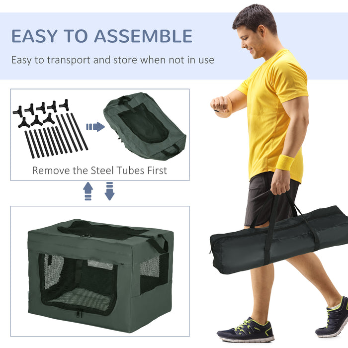 Foldable 49cm Pet Carrier - Portable Travel Bag with Cushion for Cats & Miniature Dogs - Comfortable and Convenient for Pet Transportation