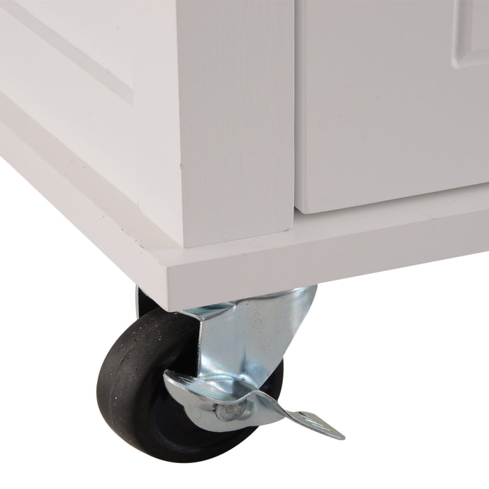 Wooden Kitchen Cart with Storage - Trolley Cabinet, Drawer, Cupboard, Towel Rail | Ideal for Organizing Kitchen Essentials & Saving Space