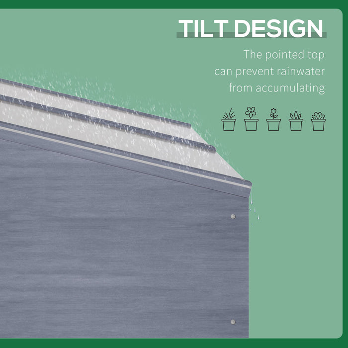 Polycarbonate Wooden Cold Frame - Sturdy Garden Greenhouse with Openable Tops for Plant Growth - Ideal for Season Extension & Seedling Protection, 100x50x36cm, Light Grey