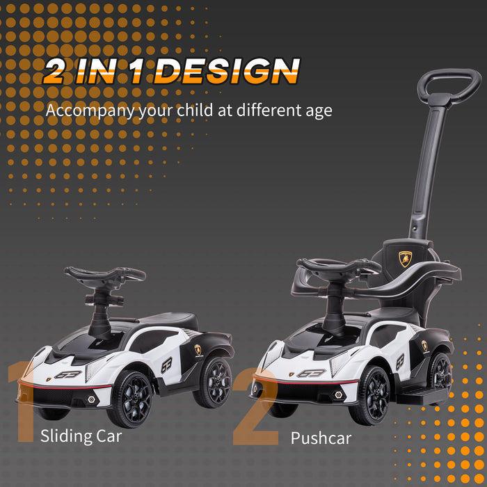Essenza SCV12 - 2-in-1 Push and Ride Baby Car with Horn and Engine Sounds - White, Fun and Engaging for Toddlers