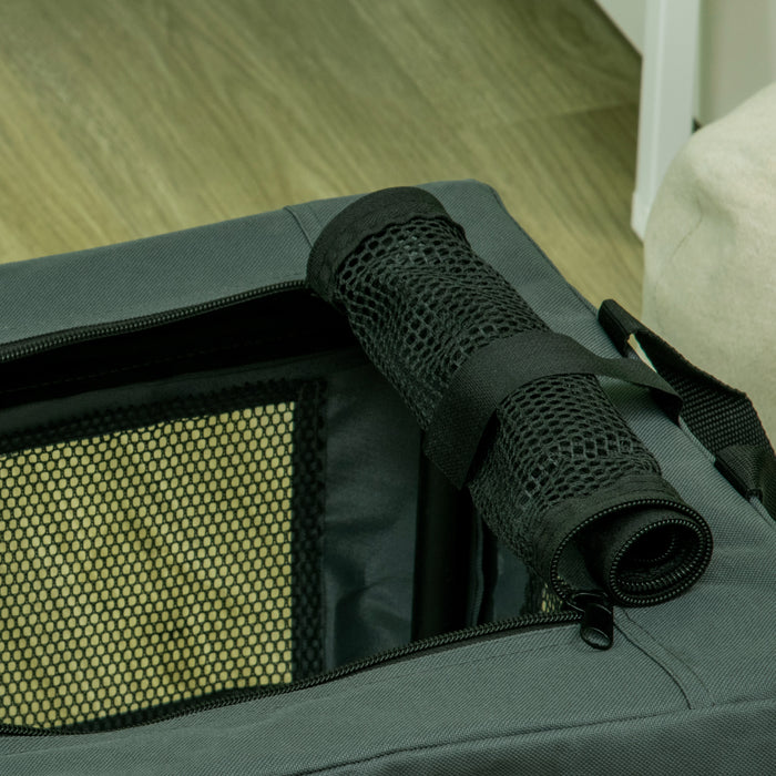 Foldable 49cm Pet Carrier - Portable Travel Bag with Cushion for Cats & Miniature Dogs - Comfortable and Convenient for Pet Transportation