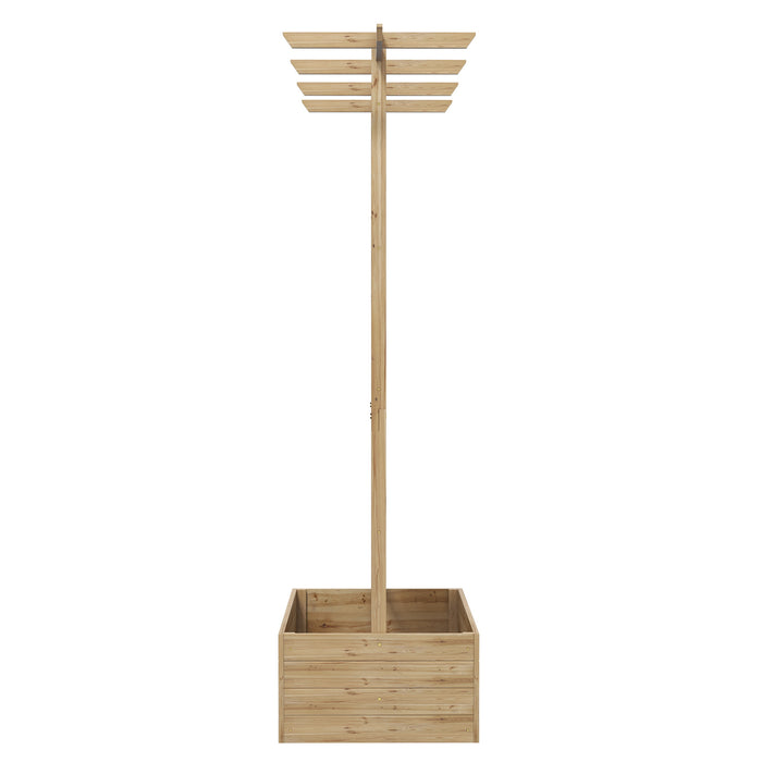 Raised Wooden Trellis Planter Box - Ideal for Vegetables, Herbs, and Flowers Gardening - Enhances Garden Space with Natural Aesthetics