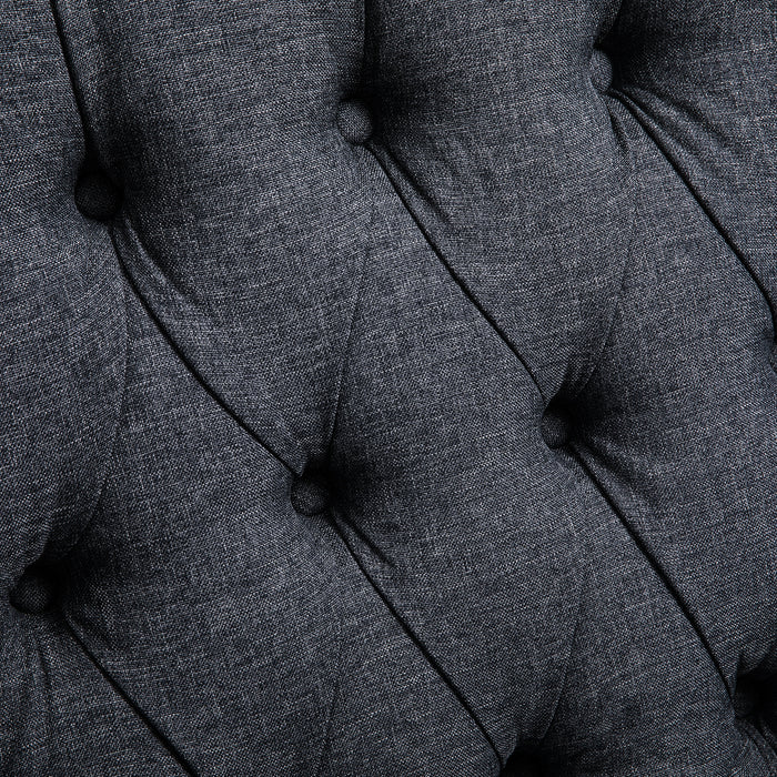 Vintage-Style Recliner Armchair - Dark Grey with Footrest, Comfortable Upholstery - Ideal Relaxation Seat for Home Lounge or Office