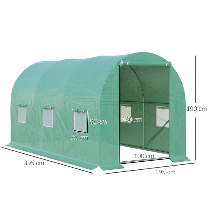 Polytunnel Greenhouse - 4x2x2m Garden Flower & Vegetable Planter with 25mm Galvanized Steel Frame - Ideal for Green Thumbs & Home Gardening Enthusiasts