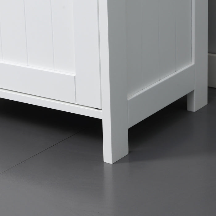 Modern Double Door Pedestal Cabinet - Under Sink Bathroom Vanity Storage with Shelves - Space-Saving Organizer for Small Bathrooms