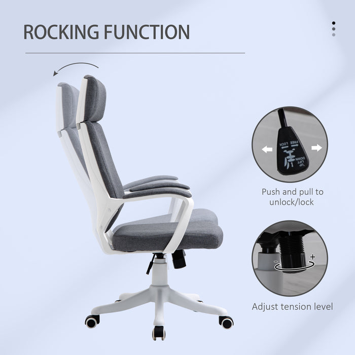 Ergonomic High-Back Office Chair - 360° Swivel, Adjustable Height with Lumbar Support - Comfortable Desk Task Chair for Home or Office Workers