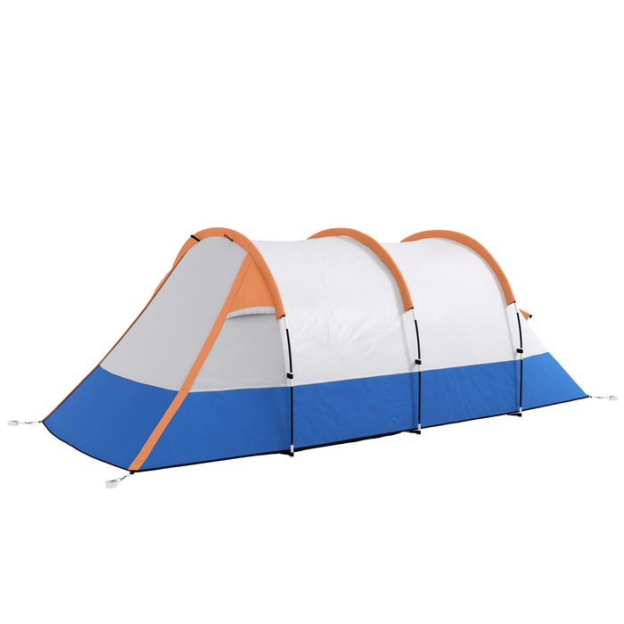 Large Tunnel Camping Tent with Bedroom & Living Space - 2000mm Waterproof & Portable Design for 2-3 People - Ideal for Family Camping and Outdoor Adventures
