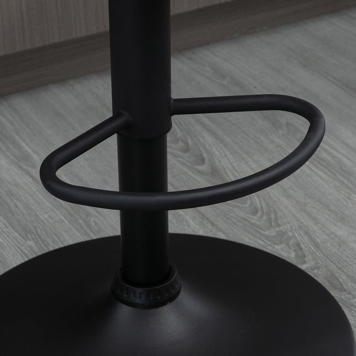 Adjustable Swivel Bar Stools Set of 2 - Modern PU Leather Breakfast Counter Chairs with Footrest and Armrest, Dark Brown - Ideal for Home Bar and Kitchen Island Seating