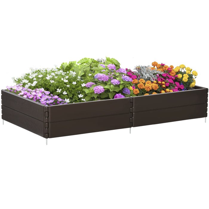 DIY Raised Garden Bed Kit - 6-Panel Easy Assembly Planter Box for Flowers, Herbs, and Vegetables - Perfect for Outdoor Gardens and Backyards