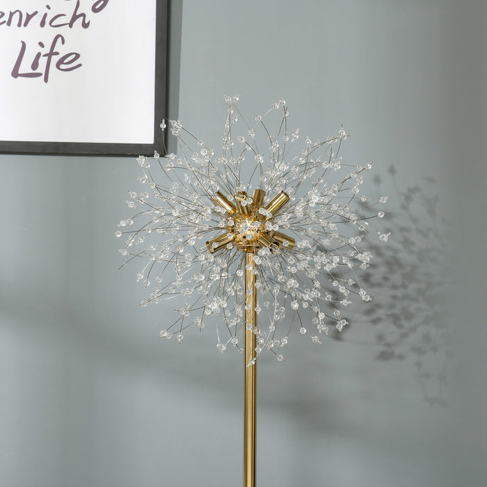 Tall Modern Floor Lamp with Dandelion-Inspired Shade - Elegant Lighting Solution for Home Interiors - Ideal for Living Rooms and Cozy Spaces