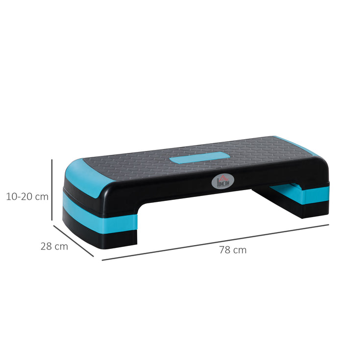 Adjustable Aerobic Step Platform - 3-Level Height 10cm, 15cm, 20cm Non-Slip Exercise Stepper - Ideal for Home Workouts and Office Fitness Routines