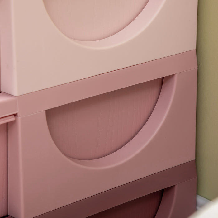 Kids Storage Organizer with 6 Drawers - 3-Tier Vertical Dresser Tower for Toys and Clothes - Space-Saving Storage Solution for Nursery, Playroom, and Kindergarten, Pink