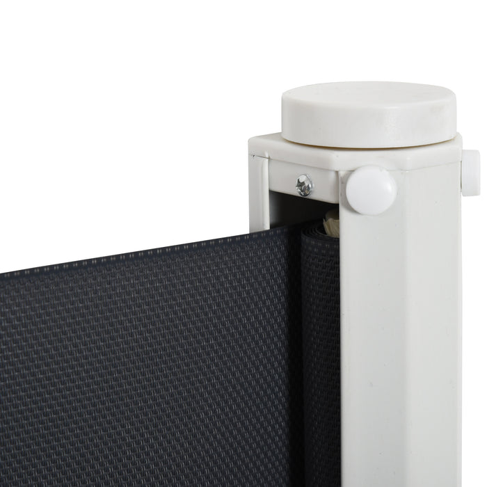 Safety Gate for Pets - Retractable, Folding Stair Barrier and Room Divider - Ideal for Dogs, 115cm Length x 82.5cm Height, Grey