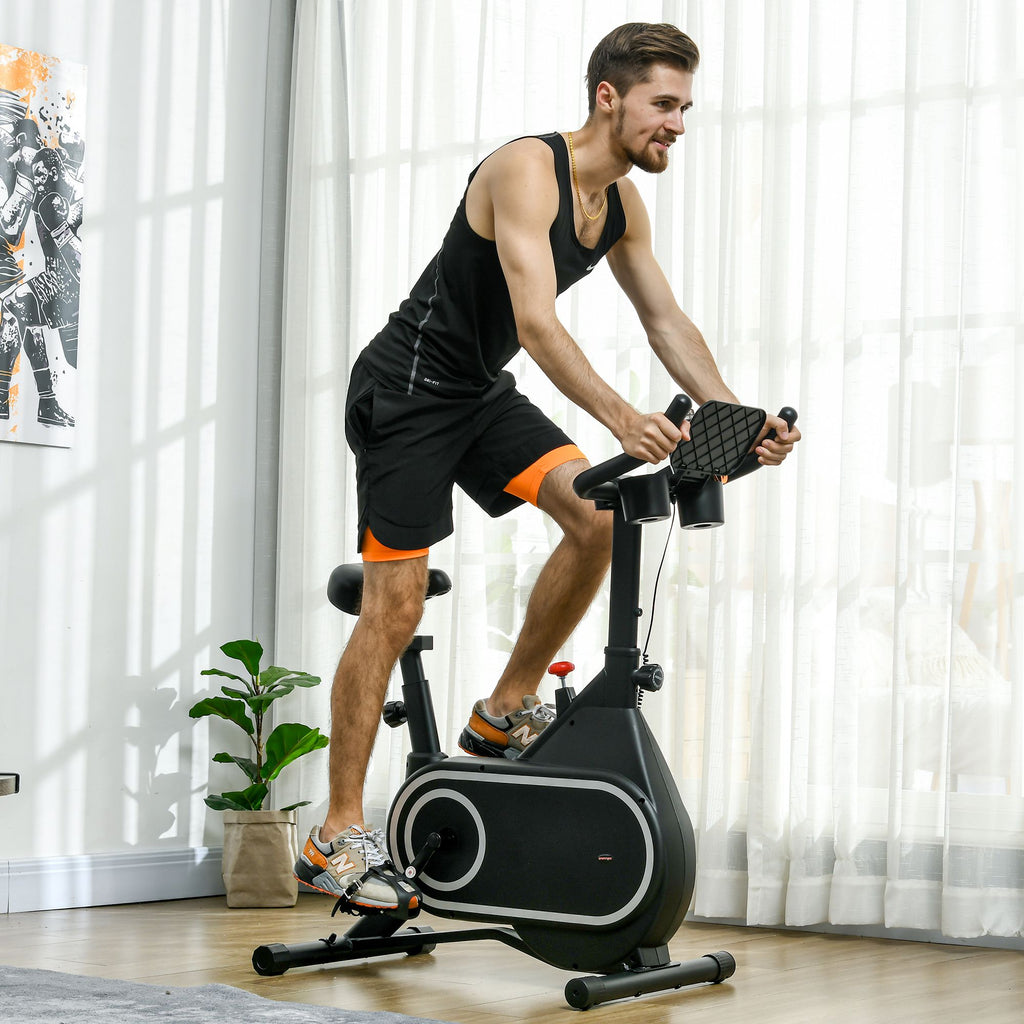 Magnetic Indoor Cycling Bike - Silent Flywheel Exercise Machine with LCD Display & Tablet Holder - Ideal for Home Cardio Workouts and Comfort Riding