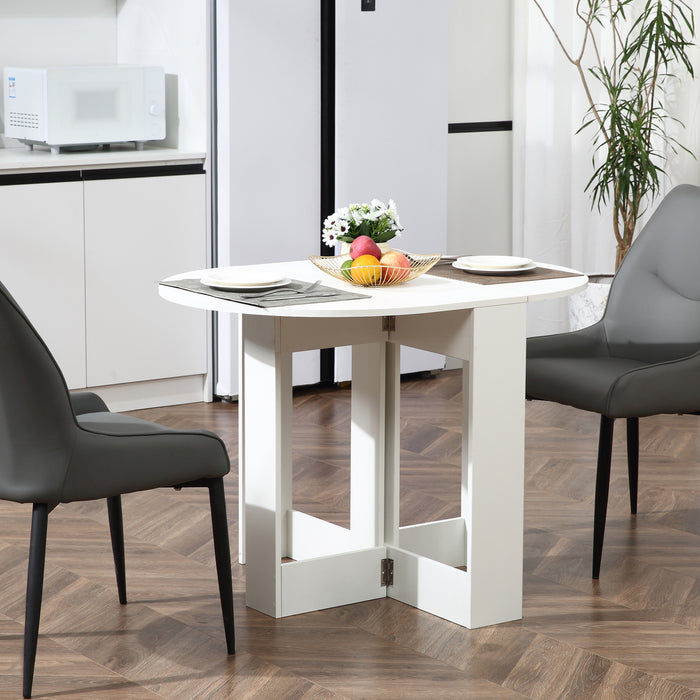 Space-Saving Foldable Dining Table - Drop Leaf Design for Small Kitchens and Dining Rooms - Ideal for Compact Spaces and Apartment Living