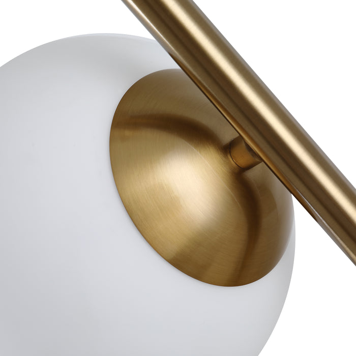 Gold Floor Lamp with Dual Glass Shades - Contemporary Metal Standing Light with Convenient Floor Switch - Stylish Illumination for Home or Office Decor