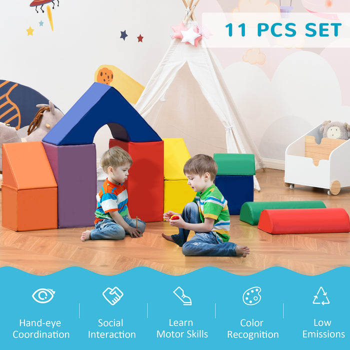Kids Climb & Crawl Gym - 11-Piece Soft Foam Play Blocks for Building and Stacking - Non-Toxic, Educational Activity Set for Toddlers