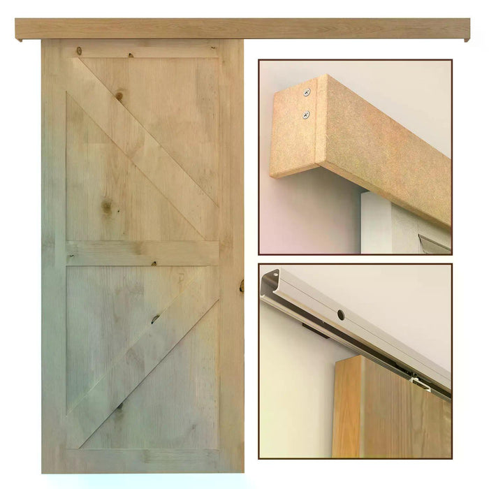 Modern Sliding Barn Door Hardware - 6.5ft Track Kit for Wooden Doors - Stylish Closet System for Home Renovation