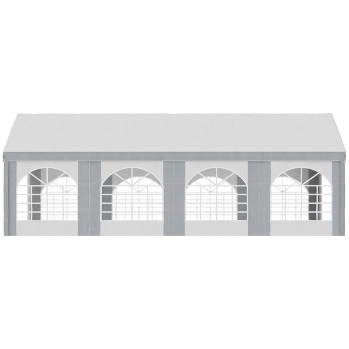 Galvanized 8x4m Party Tent Marquee - Gazebo with Side Walls, 8 Windows, Dual-Entry Doors - Ideal for Outdoor Celebrations, Weddings, and Events