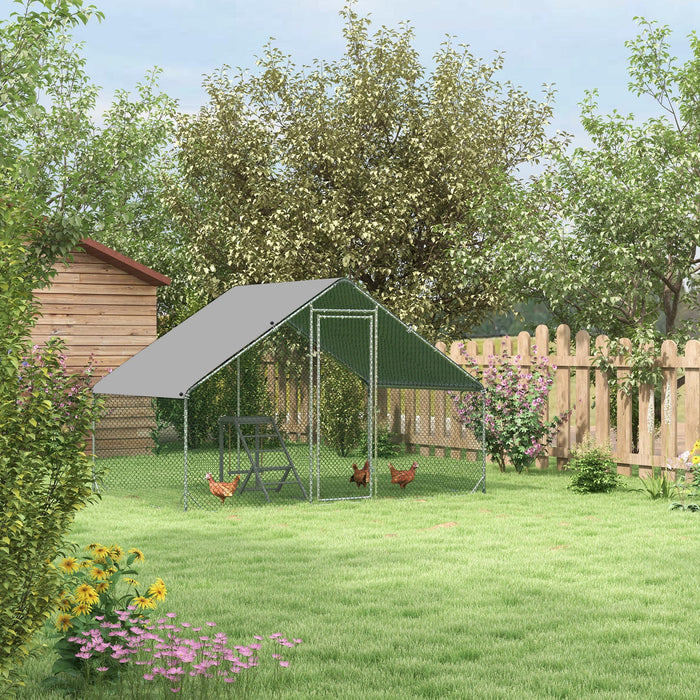 Chicken Coop Extension Pen with Activity Shelf - Spacious 3x2x2m Outdoor Walking Enclosure - Ideal for Poultry Exercise and Protection