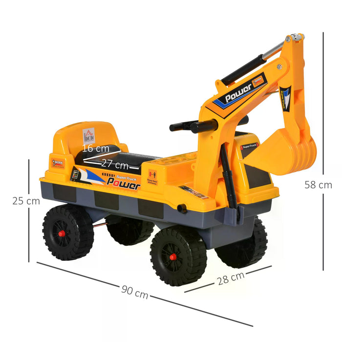 Kids' Ride-On Excavator Digger - Multi-Functional Bulldozer with Detachable Digging Bucket & Play Music - Perfect for 2-3 Year Olds Outdoor Play