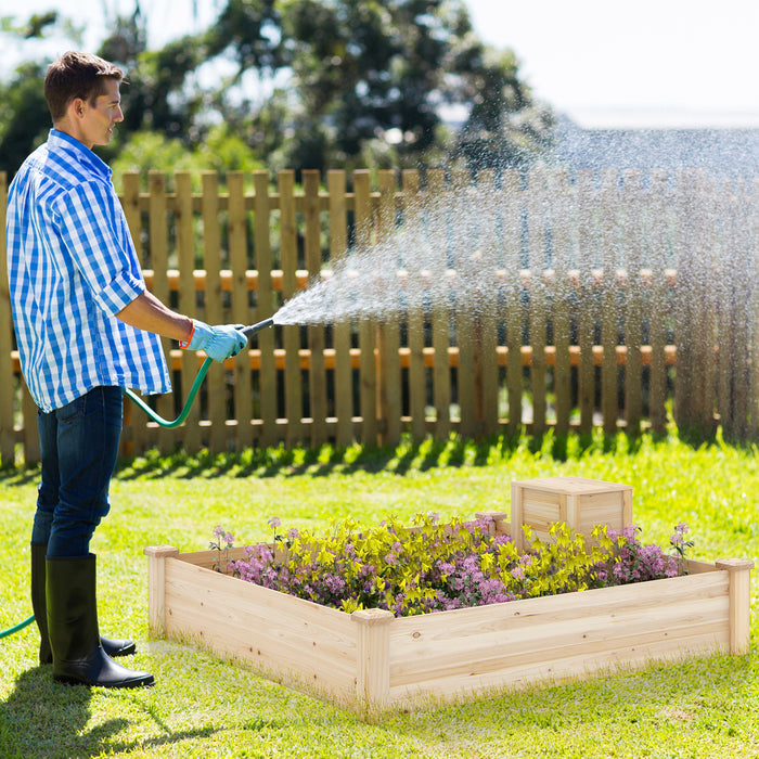 Wood Planter Box Kit - Compost Bin with Open-ended Bottom Feature - Ideal for Gardeners and Sustainable Living Enthusiasts