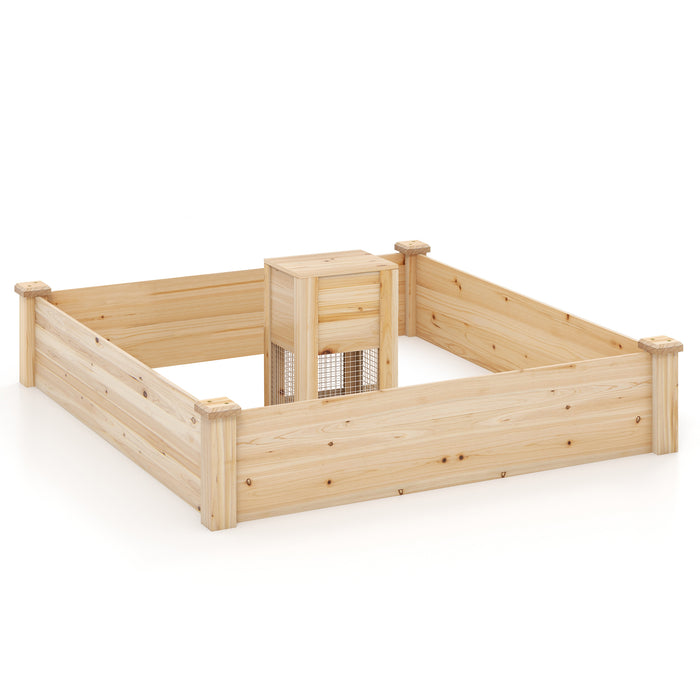 Wood Planter Box Kit - Compost Bin with Open-ended Bottom Feature - Ideal for Gardeners and Sustainable Living Enthusiasts