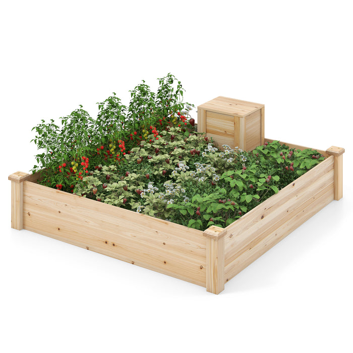 Wood Planter Box Kit - Compost Bin with Open-ended Bottom Feature - Ideal for Gardeners and Sustainable Living Enthusiasts