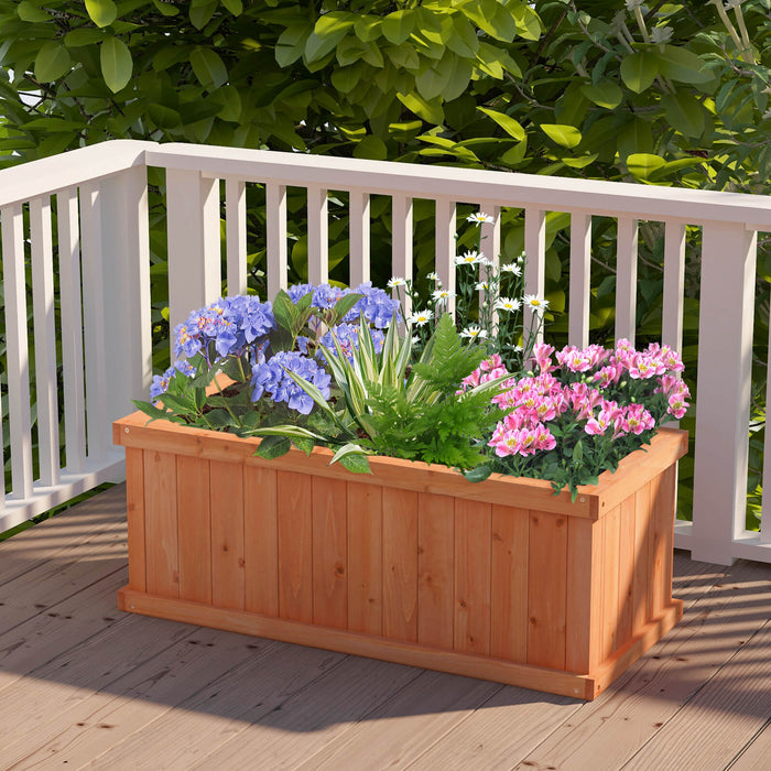Wooden Planter Box - Raised Garden Bed with Detachable Bottom - Ideal for Easy Plant Care and Garden Organization