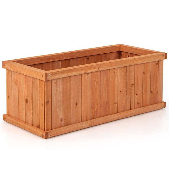 Wooden Planter Box - Raised Garden Bed with Detachable Bottom - Ideal for Easy Plant Care and Garden Organization