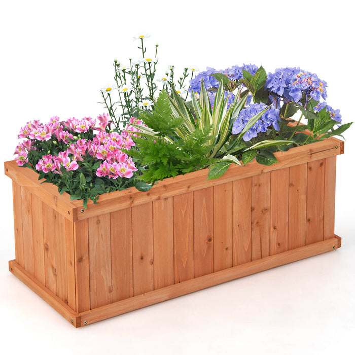 Wooden Planter Box - Raised Garden Bed with Detachable Bottom - Ideal for Easy Plant Care and Garden Organization