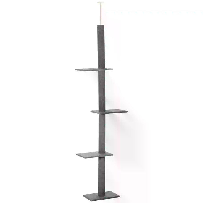 Floor-to-Ceiling 260cm Cat Tree with 3 Perches - Sturdy Kitten Activity Scratching Center, Grey Cat Tower Furniture - Ideal for Playful Felines & Claw Health Management