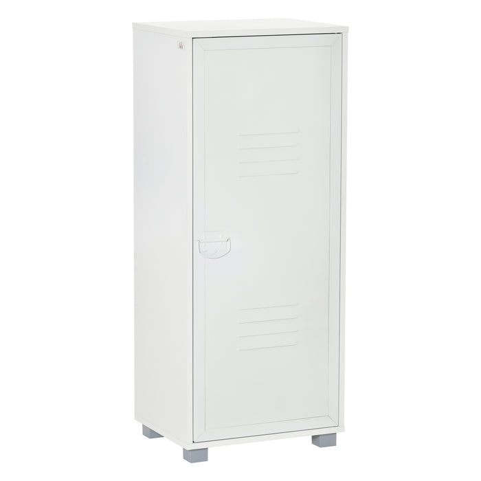 2-Tier File Cabinet with Metal Louvered Door - White Storage Organizer for Living Area, Study, or Playroom - Space-Saving Solution for Home Organization