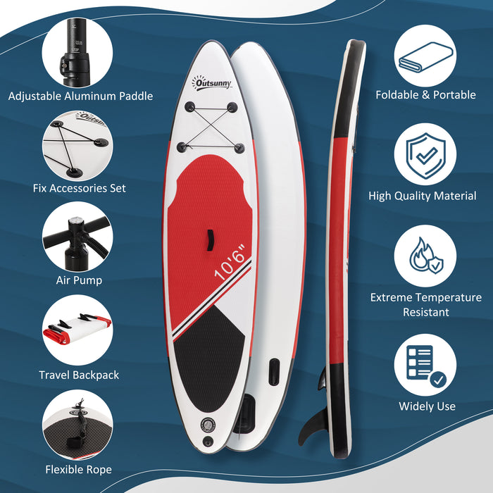 Inflatable Stand Up Paddle Board with Non-Slip Surface - Complete Kit with Aluminum Paddle and ISUP Accessories, Carry Bag, 305x76x15cm - Ideal for All Skill Levels, Portable SUP for Water Adventures
