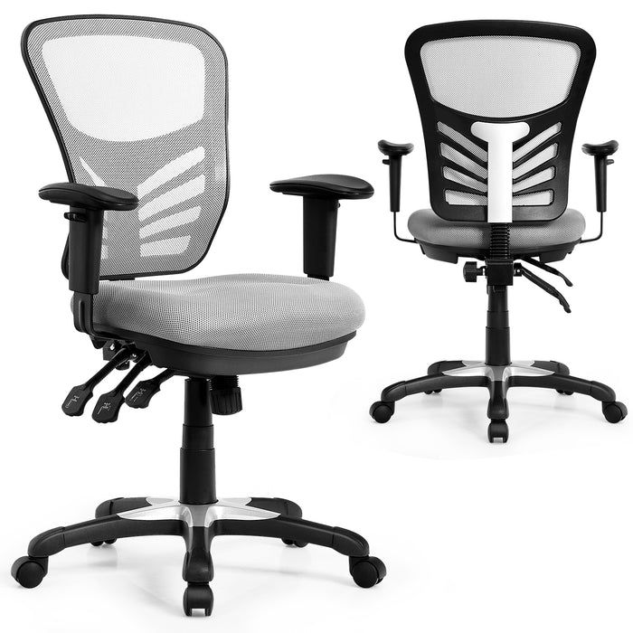 Ergonomic Reclining Mesh Office Chair - 3-Paddle Control, Black Design - Ideal for Home or Professional Office Use