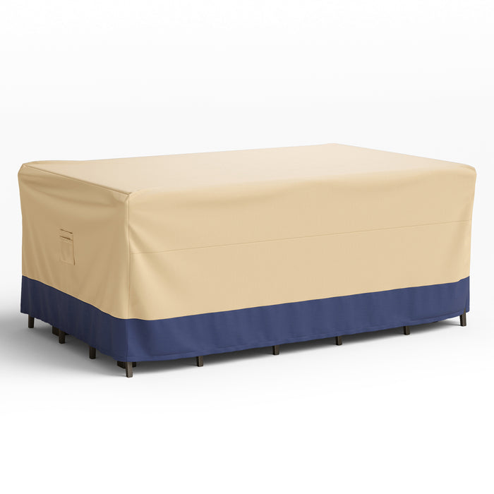 Outdoor Protective Tableware - Rectangular Dining Set Cover, Waterproof Polyester - Ideal for Patio Table and Chairs Protection