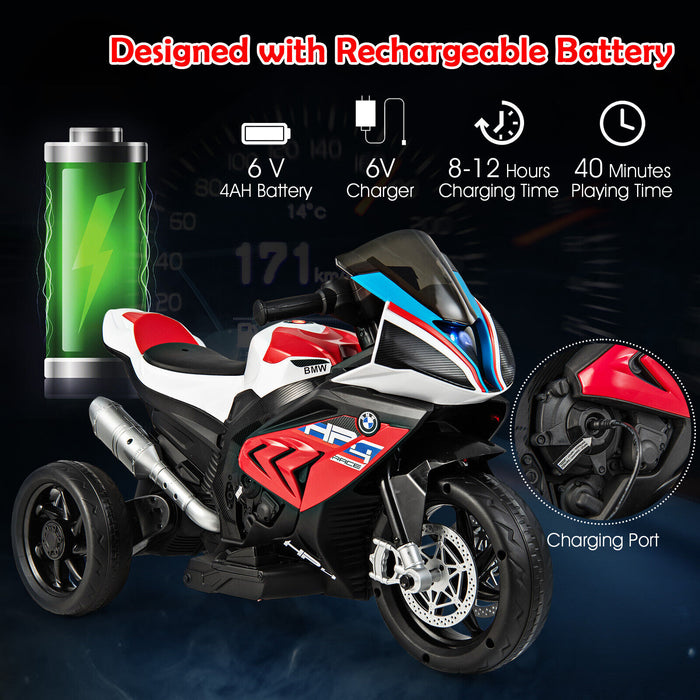 Red 3-Wheel Motorcycle - 6 V Battery Powered Kids Ride On Toy - Ideal for Providing In-Door and Out-Door Play Adventure for Children