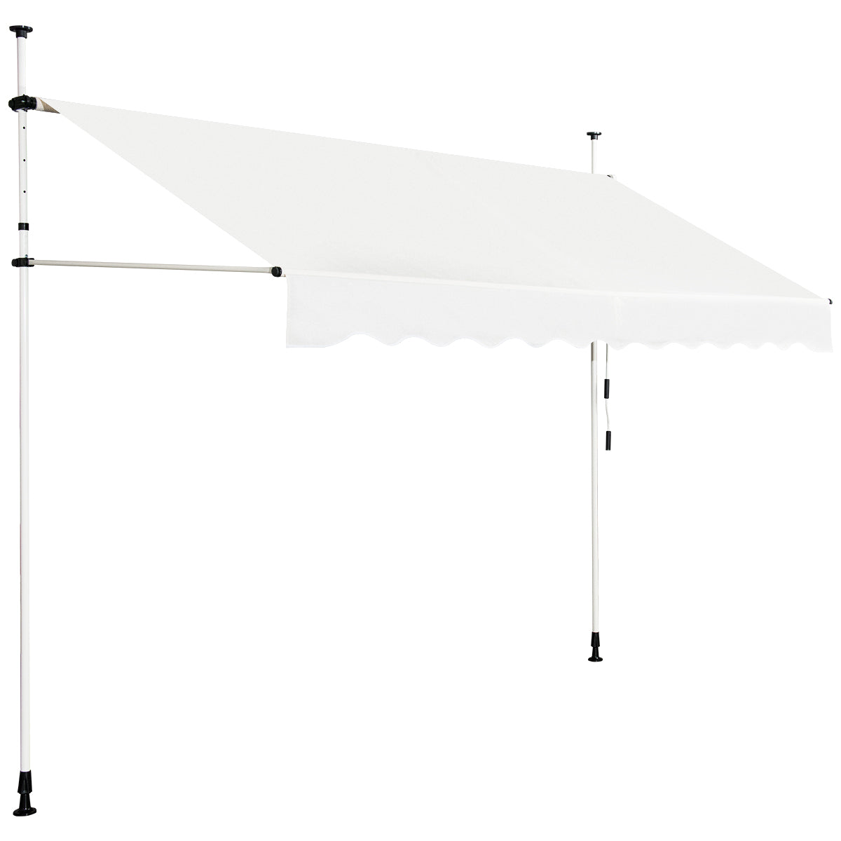 Manual Crank Handle Retractable Awning - Telescopic Sun Shade Protection - Ideal for Outdoor Relaxation and UV Protection
