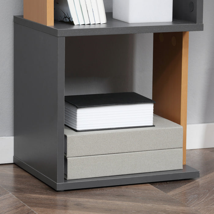 5-Tier Modern Bookcase - Freestanding Storage Shelving Unit, Dark Grey Finish - Ideal for Living Room, Home Office or Study Organization
