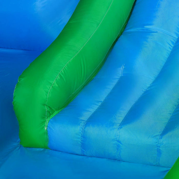 Kids 6-in-1 Inflatable Bouncy Castle with Water Slide - Bounce House with Jumping Area, Climbing Wall, Water Pool, Spray Gun, Basketball Hoop - Ultimate Summer Backyard Playland for Children