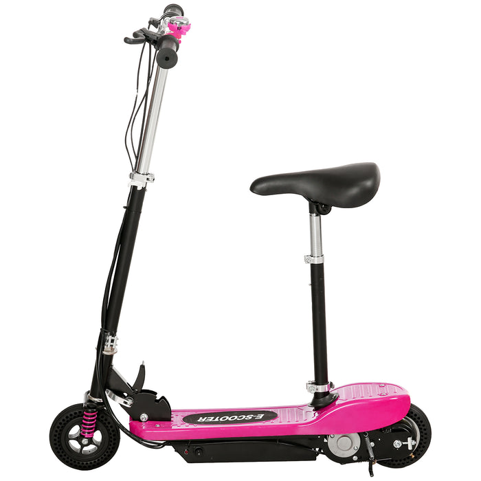 Steel Electric Scooter - Folding E-Scooter with Bell, 15km/h Max Speed, Pink - Ideal for Kids Aged 4-14
