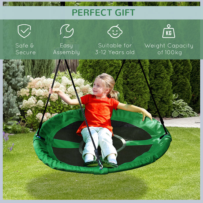 Kids Nest Swing Seat - 40 Inch 100 cm Round Tree Swing with Adjustable Rope for Backyard Garden - Outdoor Play & Activity Equipment for Children