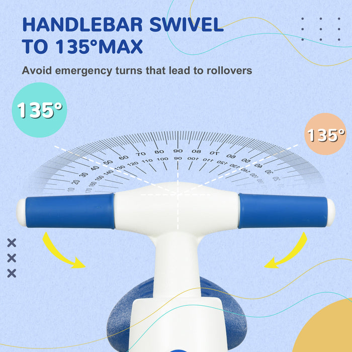 Kids' Balance Bike for Ages 18-36 Months - Anti-Slip Handlebars, 4-Wheel Stability, No-Pedal Design - Perfect First Bike Gift for Toddlers in Blue