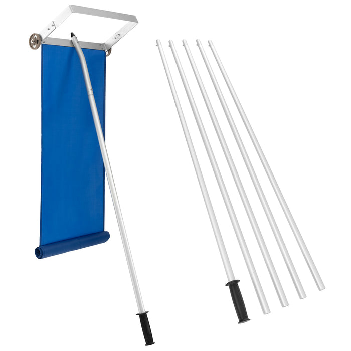 Snow Roof Rake - 5 Section Pole, Anti-slip Handle Features - Ideal for Safe and Efficient Snow Removal