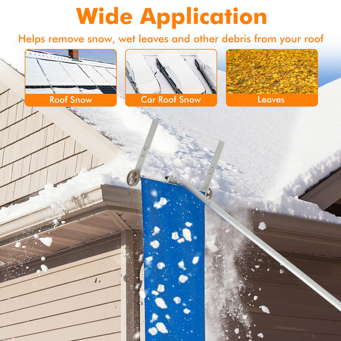 Snow Roof Rake - 5 Section Pole, Anti-slip Handle Features - Ideal for Safe and Efficient Snow Removal