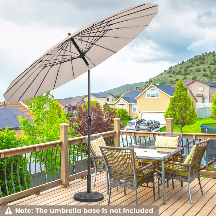 Round Patio Umbrella with 18 Fiberglass Ribs, 260 cm - Outdoor Protection Gear, High-Durability - Ideal for Patio, Backyard Coverage and Sun Shade