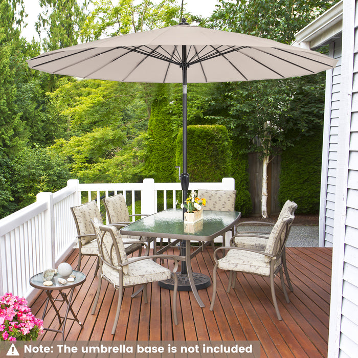 Round Patio Umbrella with 18 Fiberglass Ribs, 260 cm - Outdoor Protection Gear, High-Durability - Ideal for Patio, Backyard Coverage and Sun Shade