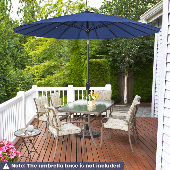 Round Patio Umbrella with 18 Fiberglass Ribs, 260 cm - Outdoor Protection Gear, High-Durability - Ideal for Patio, Backyard Coverage and Sun Shade